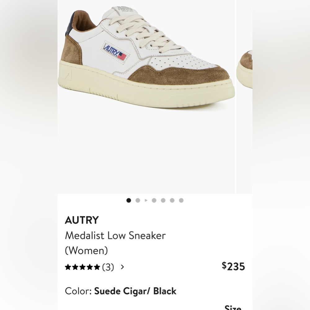 Autry Medalist Low Sneaker in Brown Suede/Black